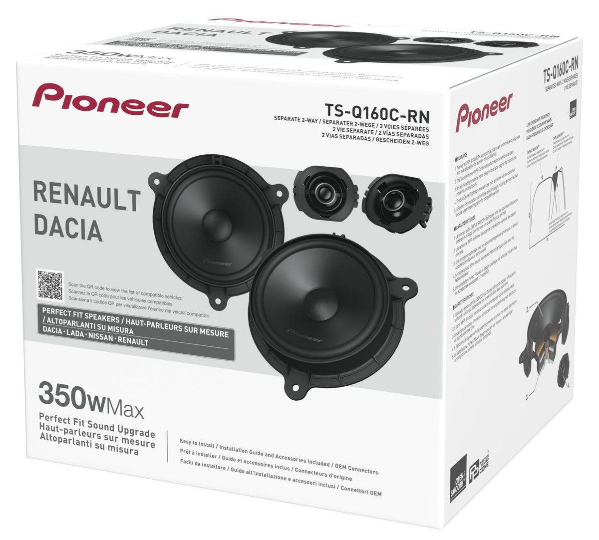 PIONEER TS-Q160C-RN – Kit 2 voies séparées 16,5 cm 50 WRMS 92 dB 4 Ohm