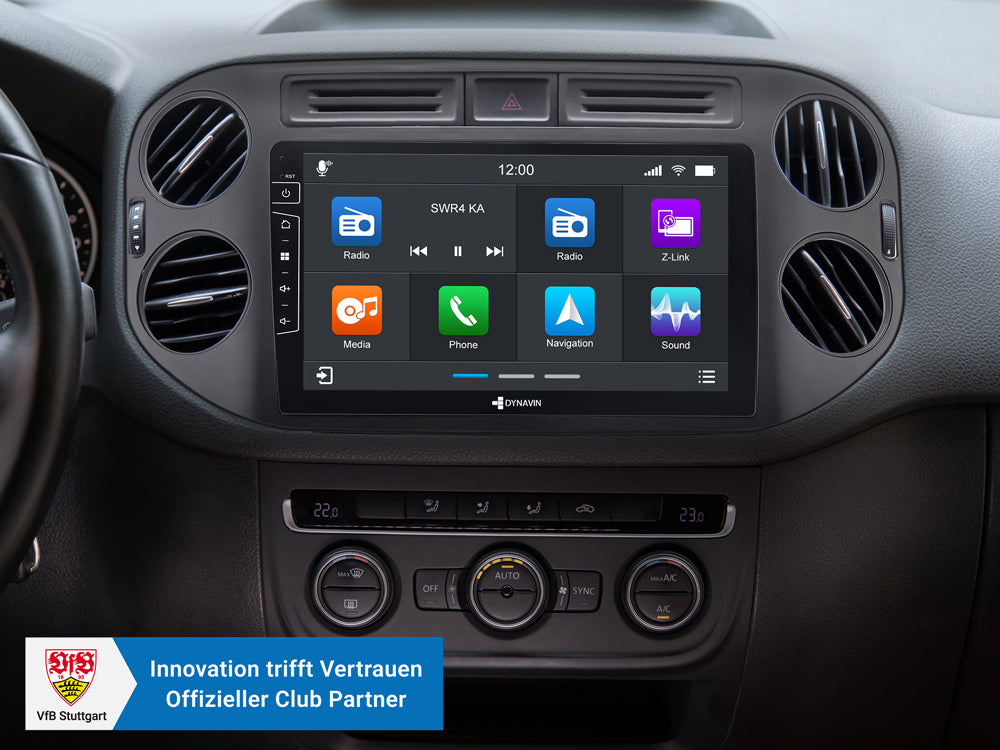 Autoradio Android 9″ Plug & Play Dynavin D9-83B Premium – Façade Noire pour Volkswagen Tiguan (2012-2016)