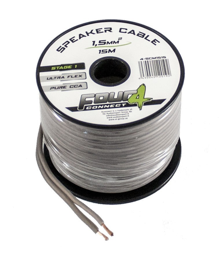 Câble haut-parleur 2×1,5 mm² – Mini bobine 15 m