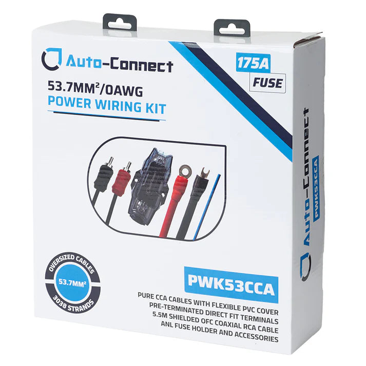 Kit de câblage Pure CCA 53,7 mm² (0 AWG) complet avec RCA - PWK53CCA