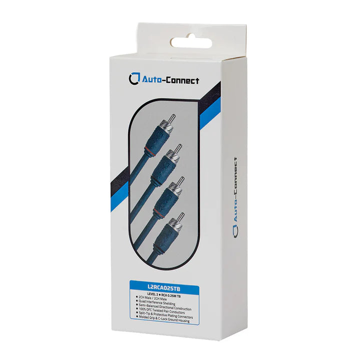 Câble RCA à quadruple blindage, 0,25 m L2RCA025TB