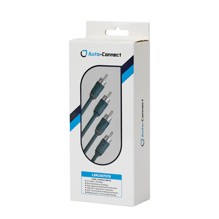 Câble RCA à quadruple blindage, 0,75 m L2RCA075TB