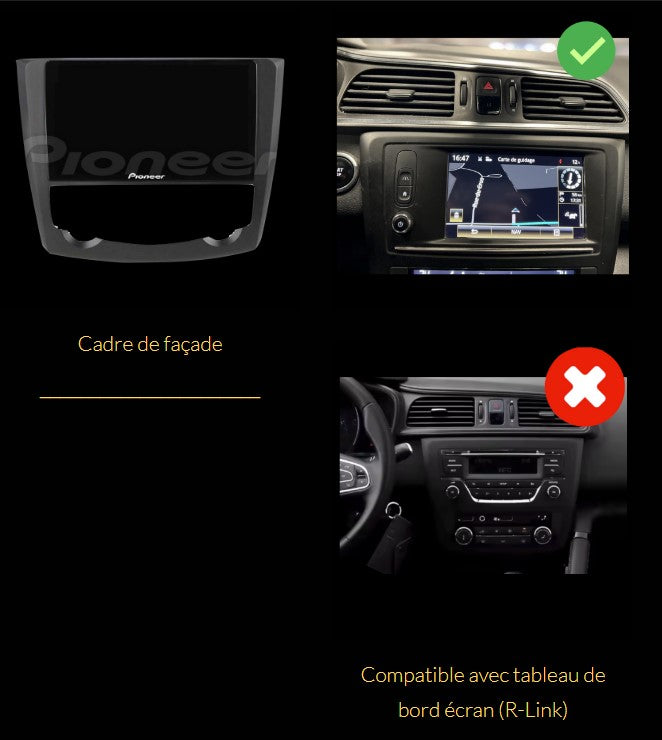 Pack autoradio Carplay Pionner 9" pour RENAULT KADJAR / 2015 - 2021 - Sound Auto Concept