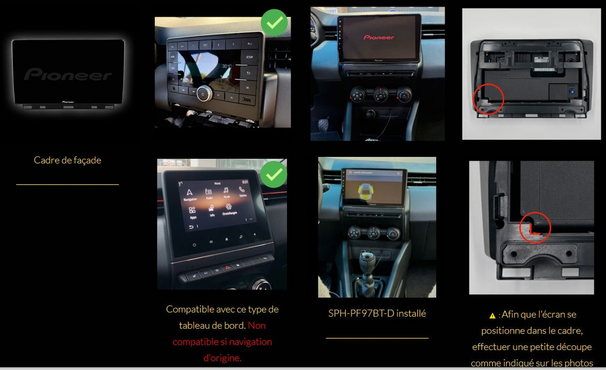 Pack autoradio Carplay Pionner 9" pour RENAULT CLIO V 2019 - Sound Auto Concept