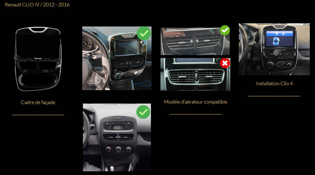 Pack autoradio Carplay Pionner 9" pour RENAULT CLIO IV 2012-2016 SAUF AUTORADIO R-LINK - Sound Auto Concept