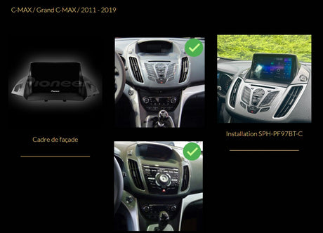 Pack autoradio Carplay Pionner 9" pour Ford C-MAX / Grand C-MAX / 2011 -2019 - Sound Auto Concept