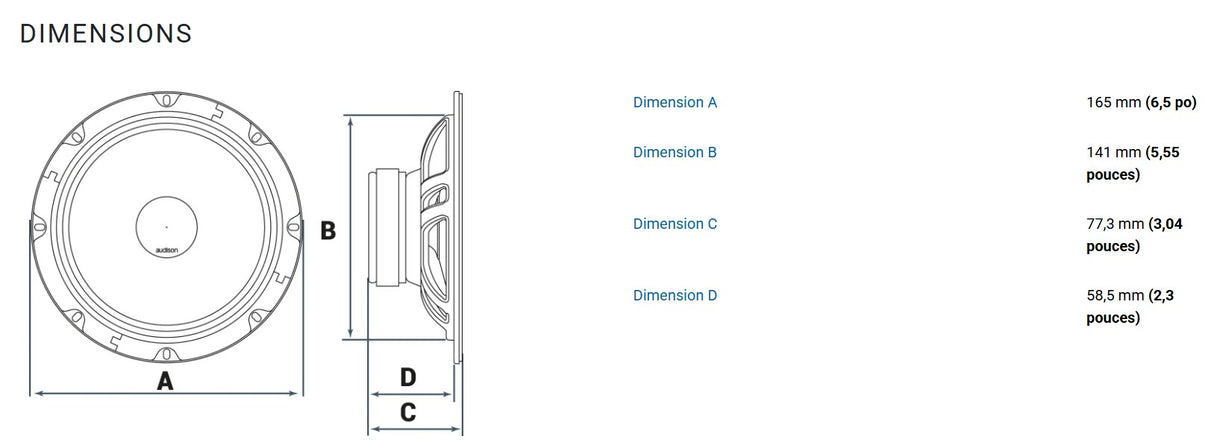 Haut parleur AP 6.5  2 Ohm