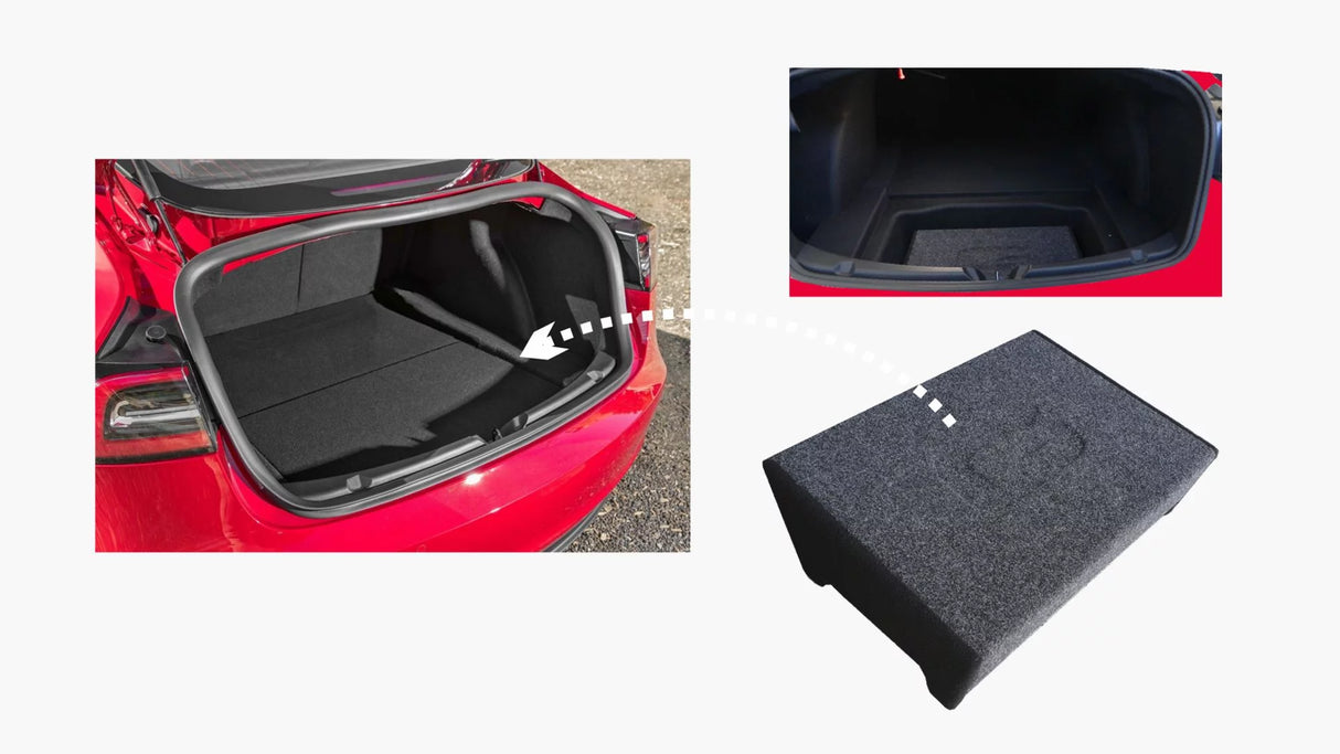 Caisson de basse pour Tesla Model 3 et Y | gladen RSX 10 SLIM - Sound Auto Concept