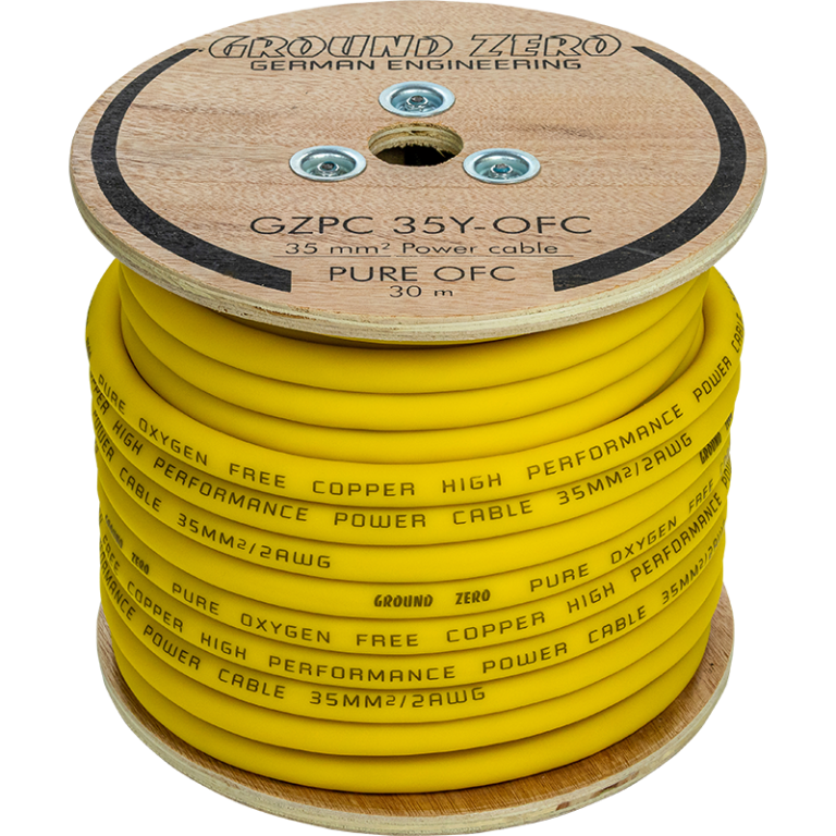 Câble d'alimentation OFC 35 mm² – jaune GZPC 35Y-OFC - Sound Auto Concept