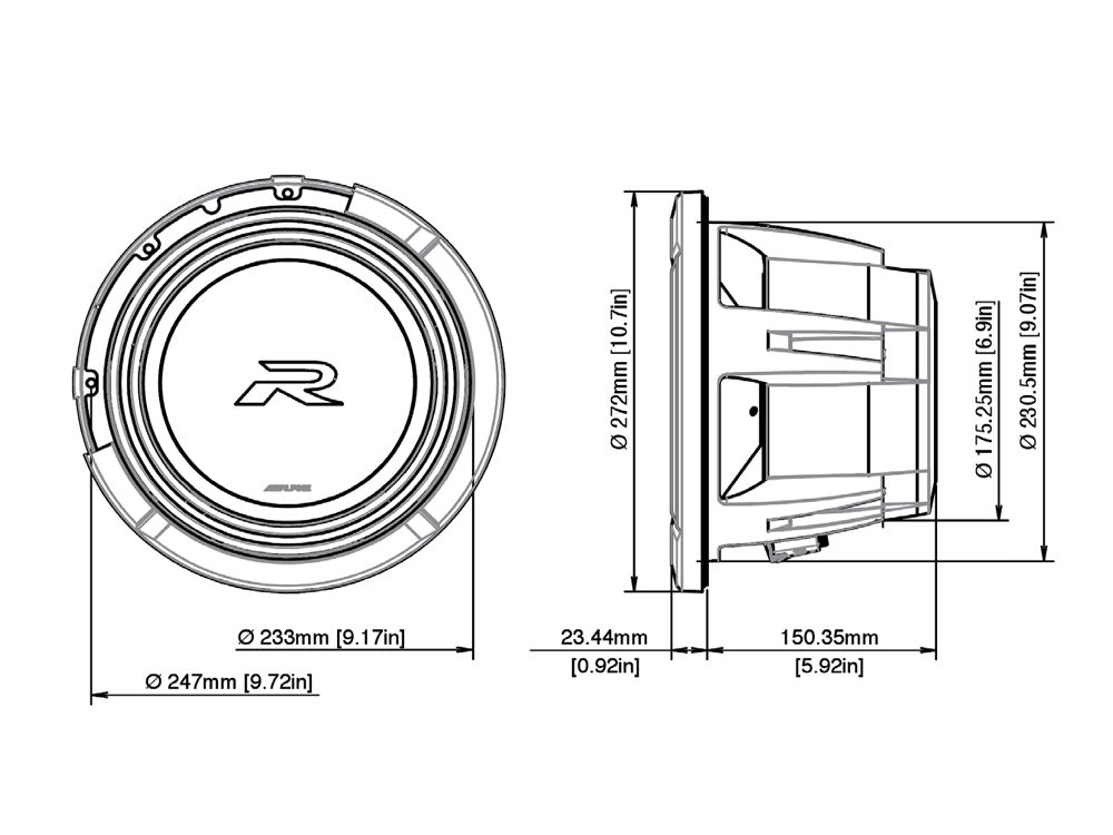 Subwoofer R2-W10D2 Alpine - Sound Auto Concept