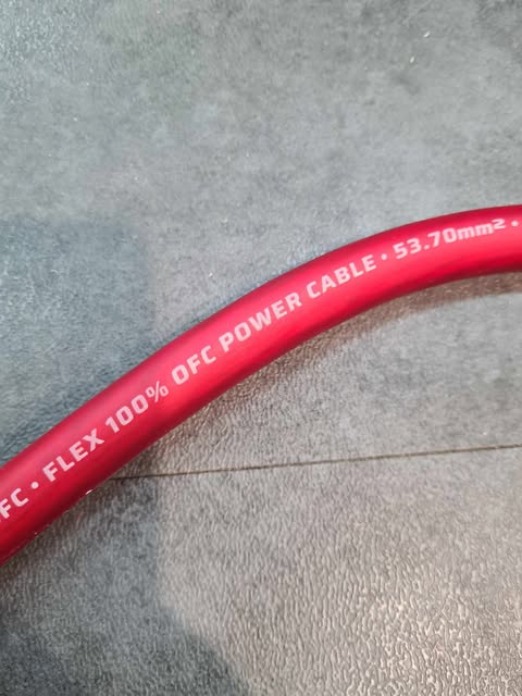 Bobine cable alimentation 53.7mm²(100% cuivre,20 mètres rouge) - Sound Auto Concept