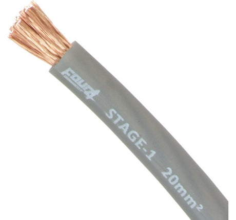 Bobine cable alimentation 20 mm² (CCA)  50mètres gris - Sound Auto Concept