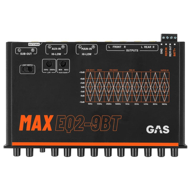GAS MAX EQ2-9, égaliseur analogique 9 bandes - Sound Auto Concept