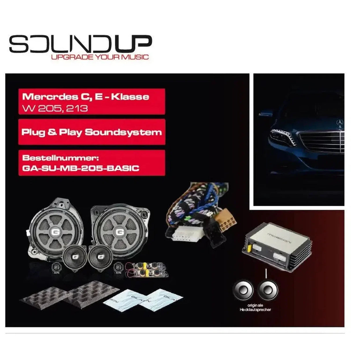 Kit complet Mercedes  C205 et A205 (Cabriolet & Coupé) SoundUp MB-205-BASIC-CC - Sound Auto Concept