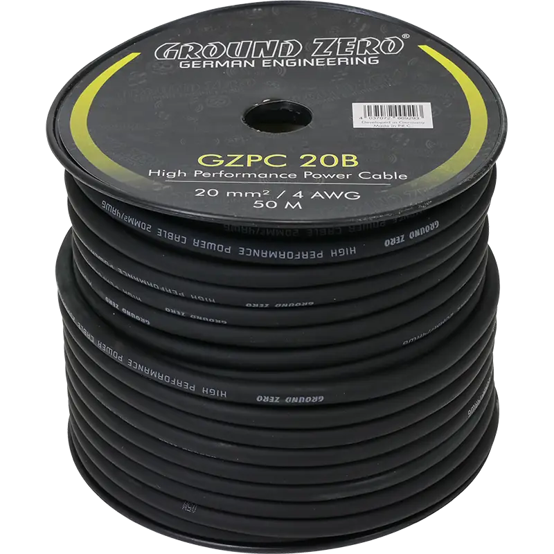 Cable alimentation 20mm² noir Ground Zero - Sound Auto Concept