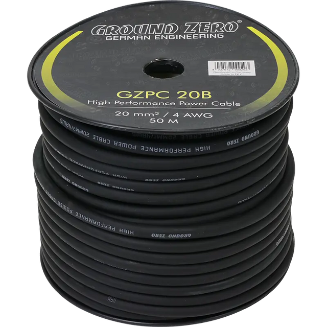 Cable alimentation 20mm² noir Ground Zero - Sound Auto Concept