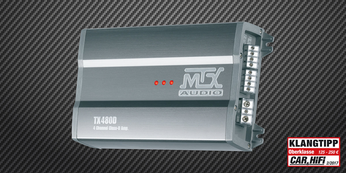 MTX TX480D – 4-Kanal Class-D-Verstärker 4 × 120 WRMS 2 Ohm