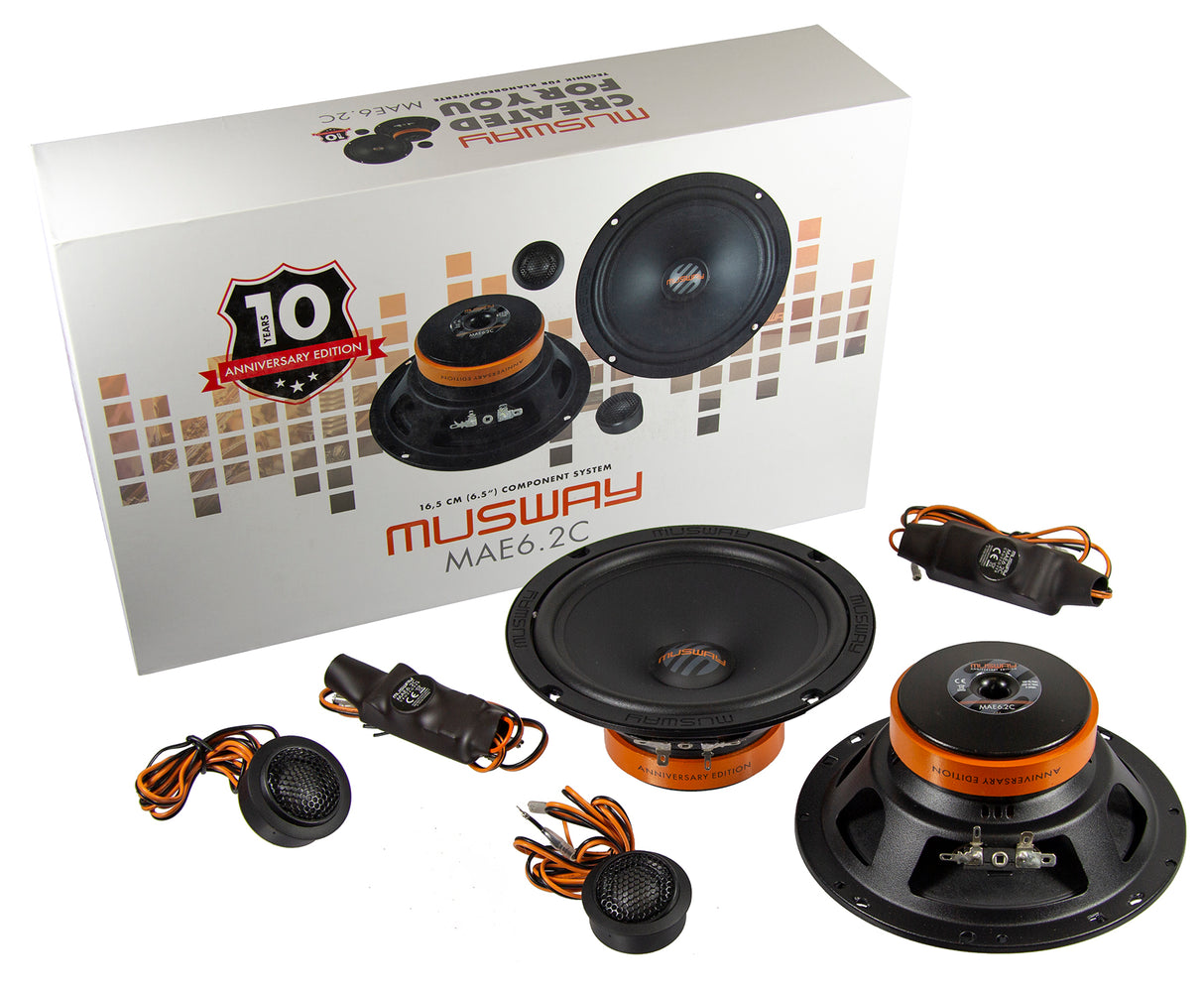 Musway MAE6.2C - Kit 2 Voies Séparé 6,5" 100W RMS 3 Ohms - Édition 10e Anniversaire