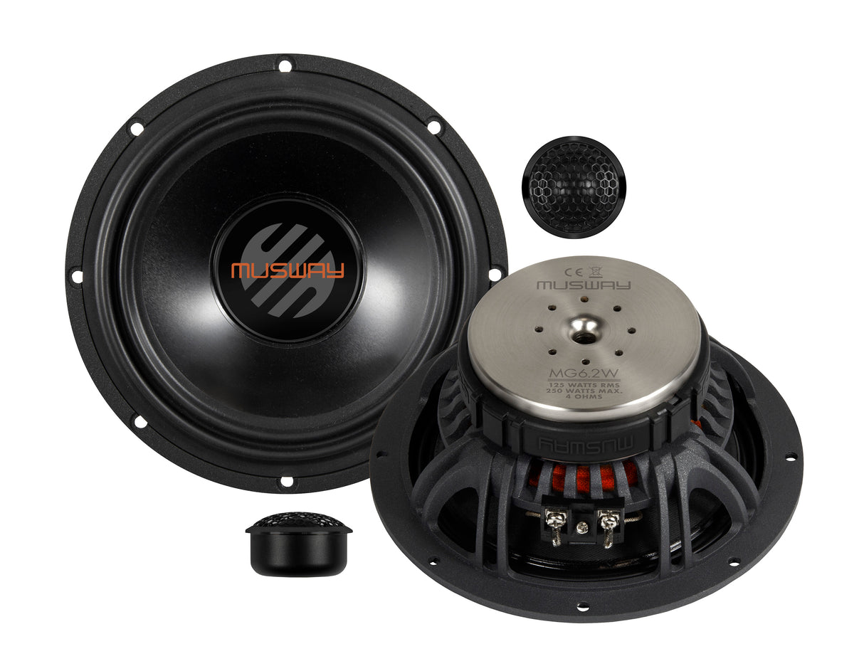 Musway MG6.2A - Kit 2 Voies Séparé 6,5" 125W RMS 4 Ohms - MEILLEUR PRODUIT
