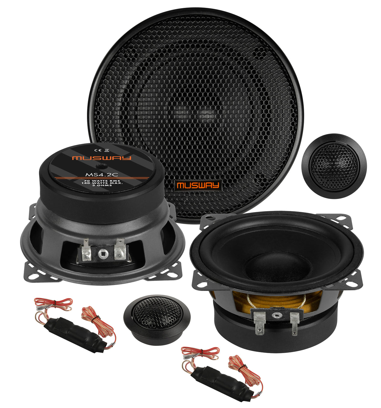 Musway MS4.2C - Kit 2 Voies Séparé 4" 70W RMS 3 Ohms