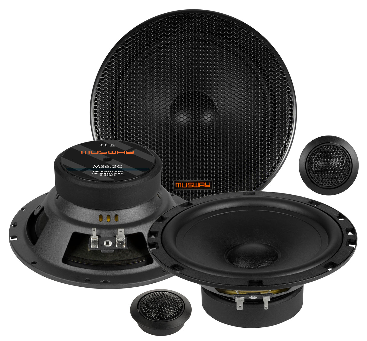 Musway MS6.2C - Kit 2 Voies Séparé 6,5" 100W RMS 3 Ohms