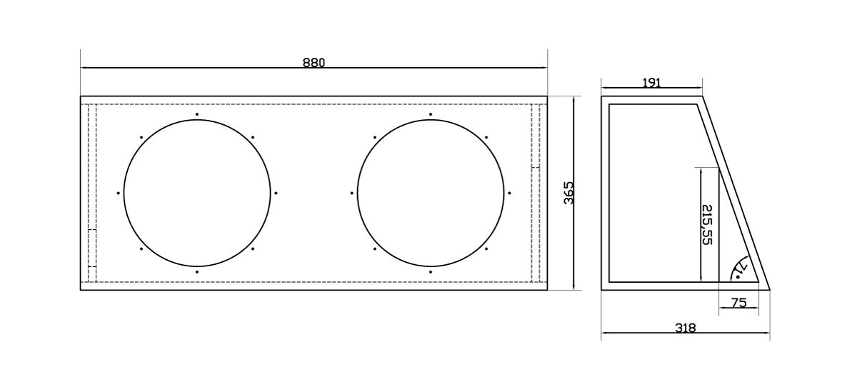 Caisson Double RTE12x2DV - Sound Auto Concept