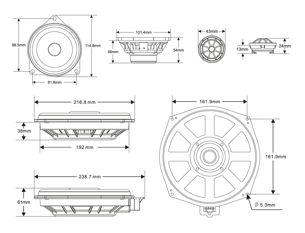 Kit 3 voies TX6BMW.E - Sound Auto Concept