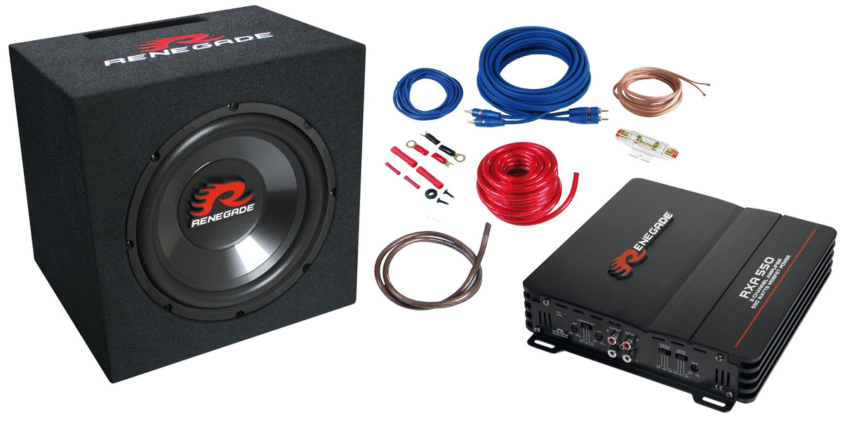 Pack caisson + amplificateur 2 canaux et kit d'installation - Sound Auto Concept