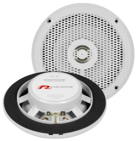 Haut-parleur coaxial 2 voies de plafond ou mural  pour salle de bain / marine / extérieur RSM52W - Sound Auto Concept