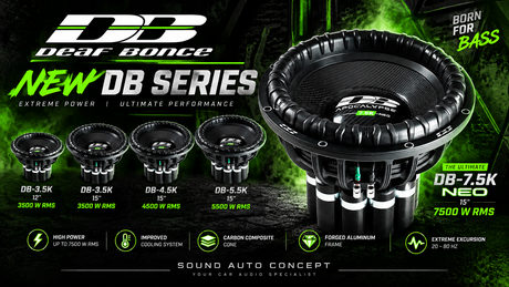 Nouveaux subwoofers Deaf Bonce DB : jusqu’à 7500 W RMS avec le DB-7.5K Neo