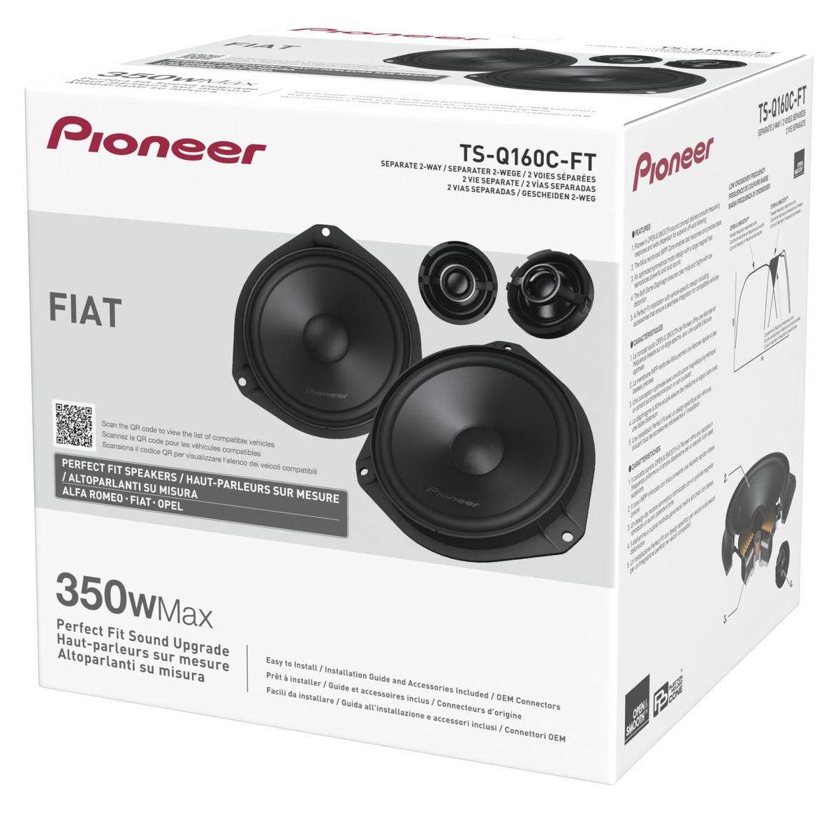 PIONEER TS-Q160C-FT – Kit 2 voies séparées 16,5 cm 50 WRMS 92 dB 4 Ohm