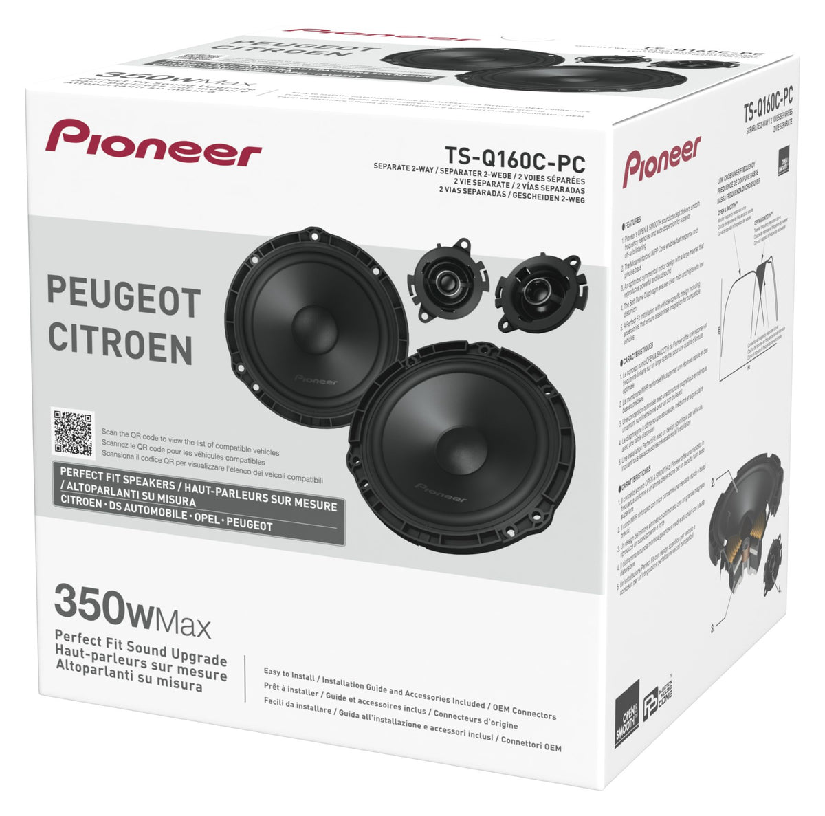 PIONEER TS-Q160C-PC – Kit 2 voies séparées 16,5 cm 50 WRMS 92 dB 4 Ohm