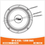 SP Audio SP-6,5 cm – Midrange 16,5 cm | 120 W RMS – Paire