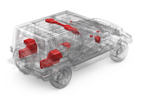 Kit audio Rockford Fosgate Stage 5 pour Jeep Wrangler : 1 800 W, subwoofers 12", DSP avec réglage spécifique Jeep, installation 100 % Plug & Play. - Sound Auto Concept