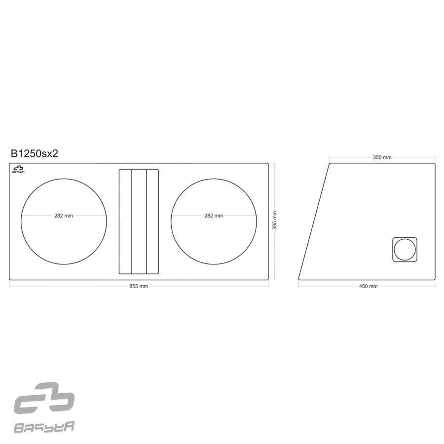 Caisson double 30 cm  B1250sx2 - Sound Auto Concept