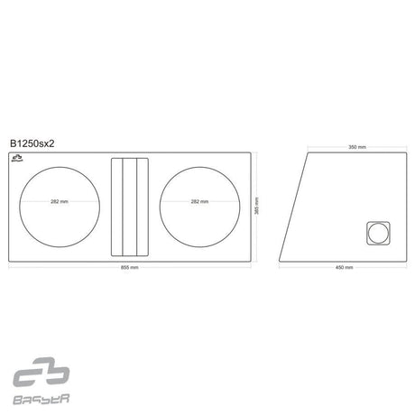 Caisson double 30 cm  B1250sx2 - Sound Auto Concept