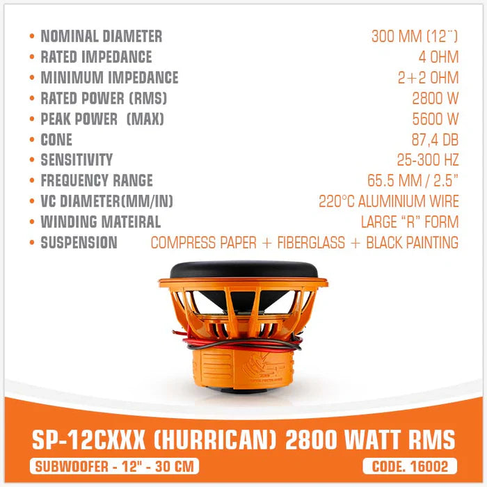 Subwoofer SP 12CXXX  2800 wrms