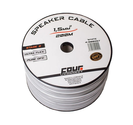 Câble OFC blanc FOUR Connect 4-800267 STAGE2 2×1,5 mm² – 200 m