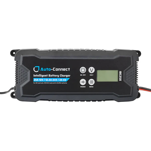 Chargeur de batterie intelligent 25 A, 12 V/24 V/6 V - Sound Auto Concept