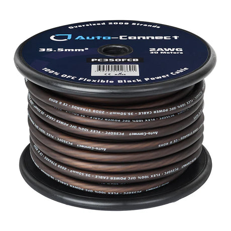 Bobine câble d'alimentation OFC pur 35,5 mm², noir  30 mètres - Sound Auto Concept