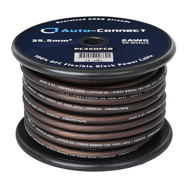 Bobine câble d'alimentation OFC pur 35,5 mm², noir  30 mètres - Sound Auto Concept