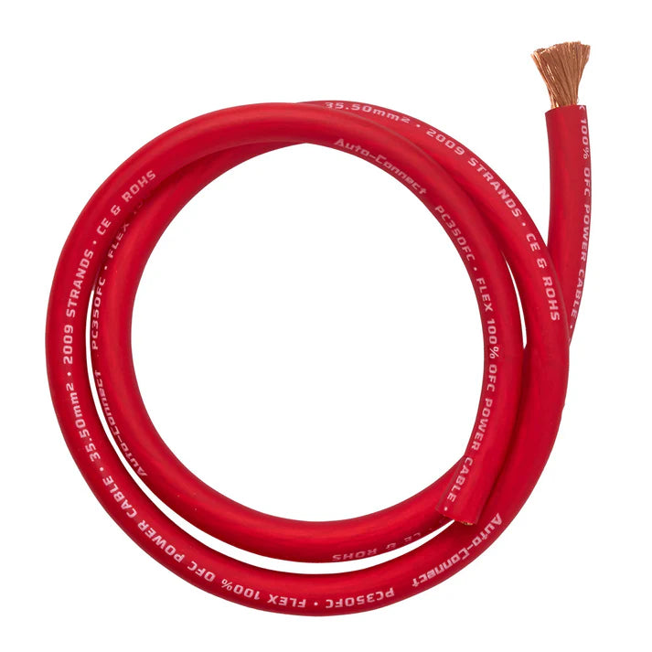Bobine câble d'alimentation OFC pur 35,5 mm², rouge 30 mètres - Sound Auto Concept