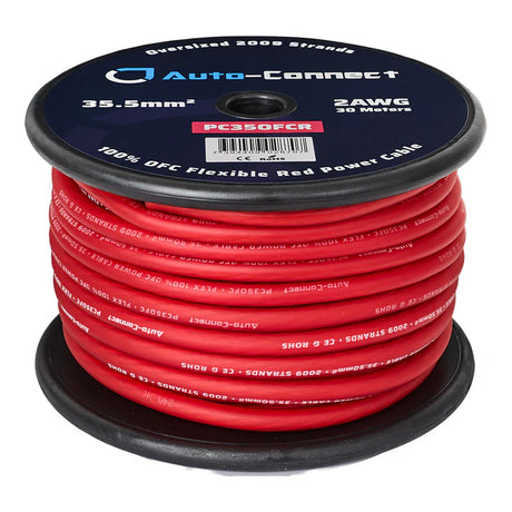 Bobine câble d'alimentation OFC pur 35,5 mm², rouge 30 mètres - Sound Auto Concept