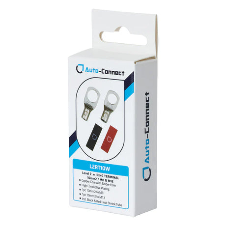 Cosse à anneau 10 mm² M8/M12 niveau 2, rouge/noir