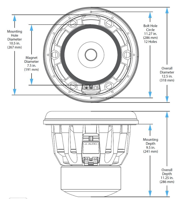 JL Audio 12W7AE-3 – Subwoofer 30 cm 1000W RMS 3Ω Série W7AE