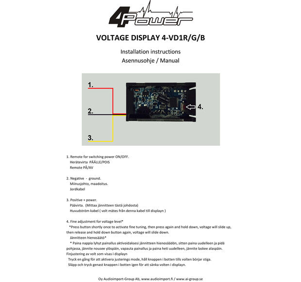 Afficheur de tension L.E.D  rouge - Sound Auto Concept