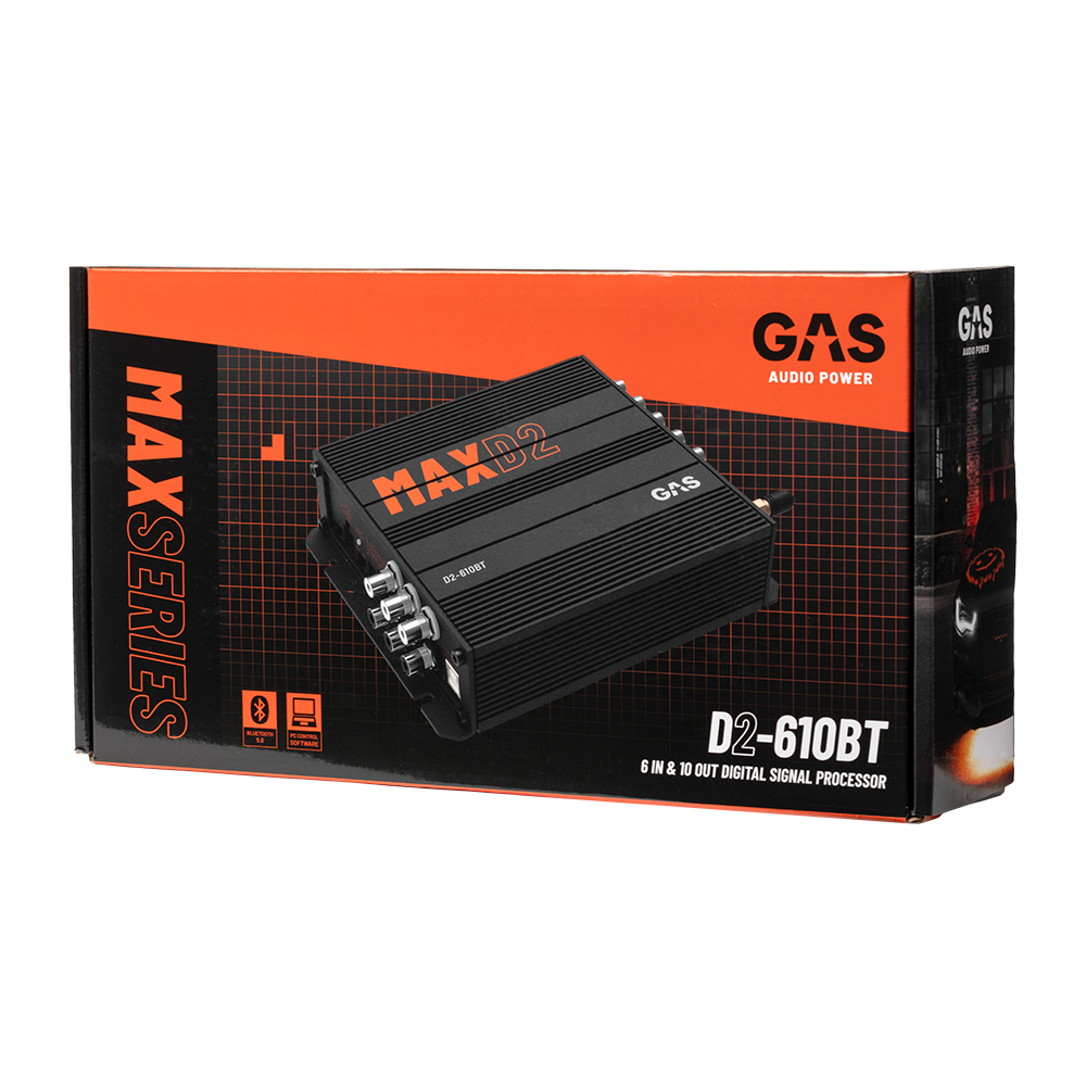 GAS MAX D2-610BT - Processeur DSP automobile 10 canaux avec Bluetooth 5.0