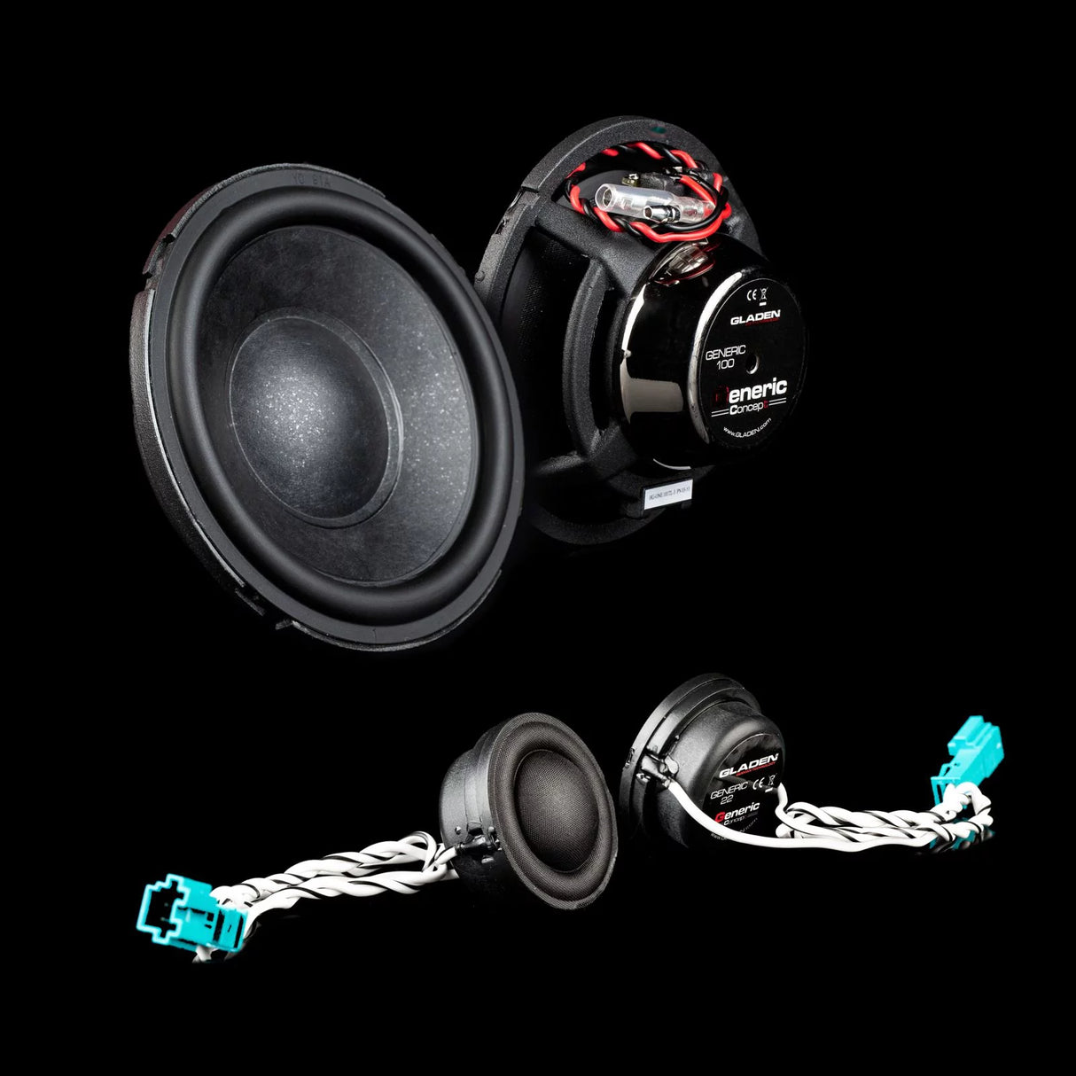 Gladen Generic 100.2 – Kit 2 Voies 100 mm + Filtres GA-CR-Generic & Adaptateurs Mercedes Inclus - Sound Auto Concept