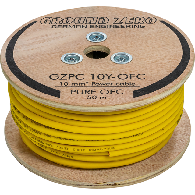 Câble d'alimentation OFC 10 mm² – jaune GZPC 10Y-OFC - Sound Auto Concept