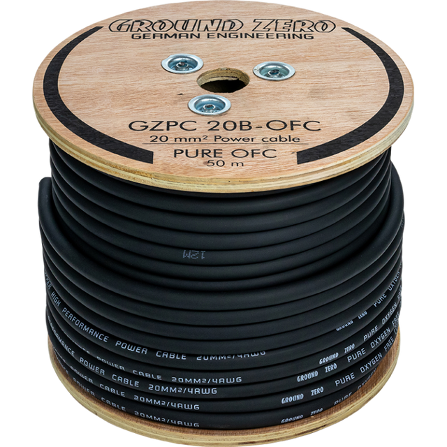 Câble d'alimentation OFC 20 mm² – noir GZPC 20B-OFC - Sound Auto Concept